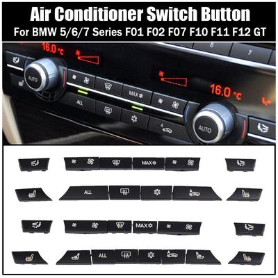 A/C Heater Button 12/14pcs Key Caps Repair Kit Switch Cover For BMW 5/6/7 Series F01 F02 F06 F07 F10 F11 F12 F13 GT