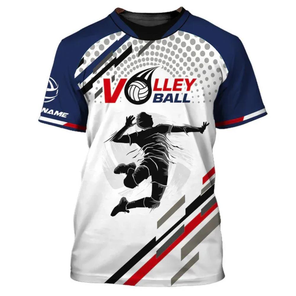 Volleyball-Uniform neutral 3D-gedrucktes Herren-T-Shirt modische kurzärmlige Sportbekleidung bequem atmungsaktiv schnell trocknend