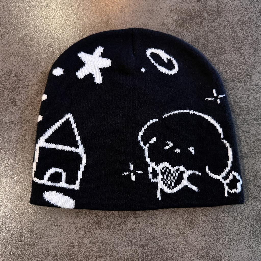 

Kids Knit Cap With Fun Dog Face Pattern Cozy Woolen Hat For Autumn And Winter