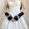 Lovely Knitted Bowknot Half Finger Gloves Sweet Girl Arm Sleeves Hand Warm Elastic Decorated Handcuffs Party Accessories