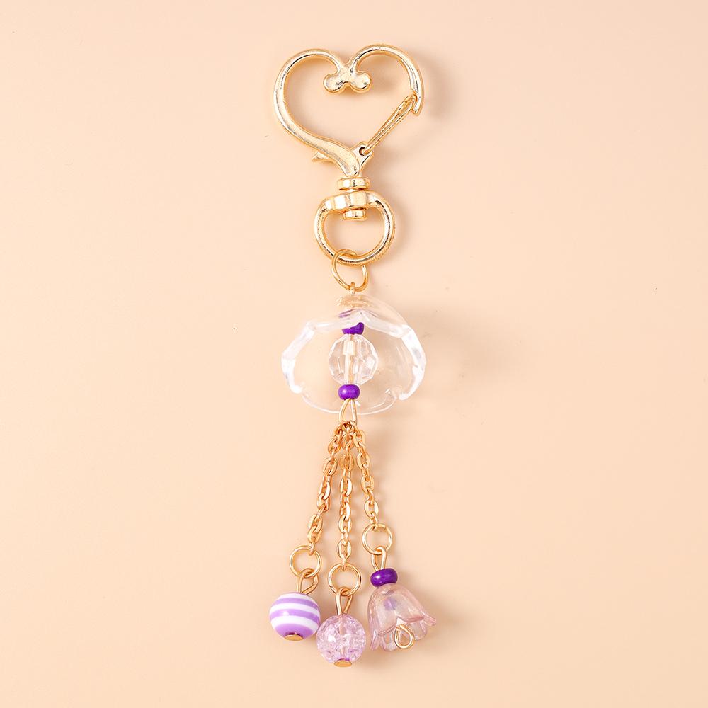 

Pretty Summer Beach Jellyfish Keychain Marine Life Key Ring Pendants for Women Girls Handbag Decor Handmade Key Chain Gift