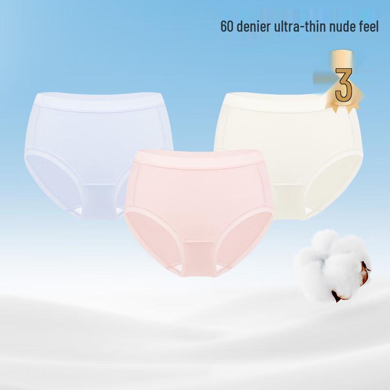 PurCotton Women s Seamless 7A Antibacterial Mid-Waist Briefs (3-Pack) XL