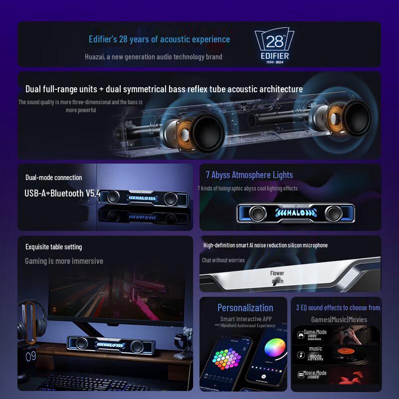 

EDIFIER Halo SoundBar Desktop Gaming Speaker