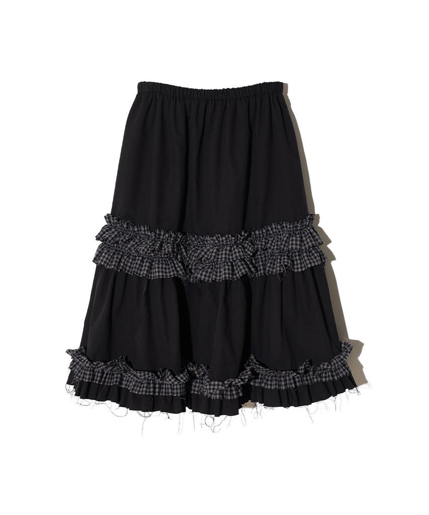 Isjabaibeu Ruffle Point Skirt - Black