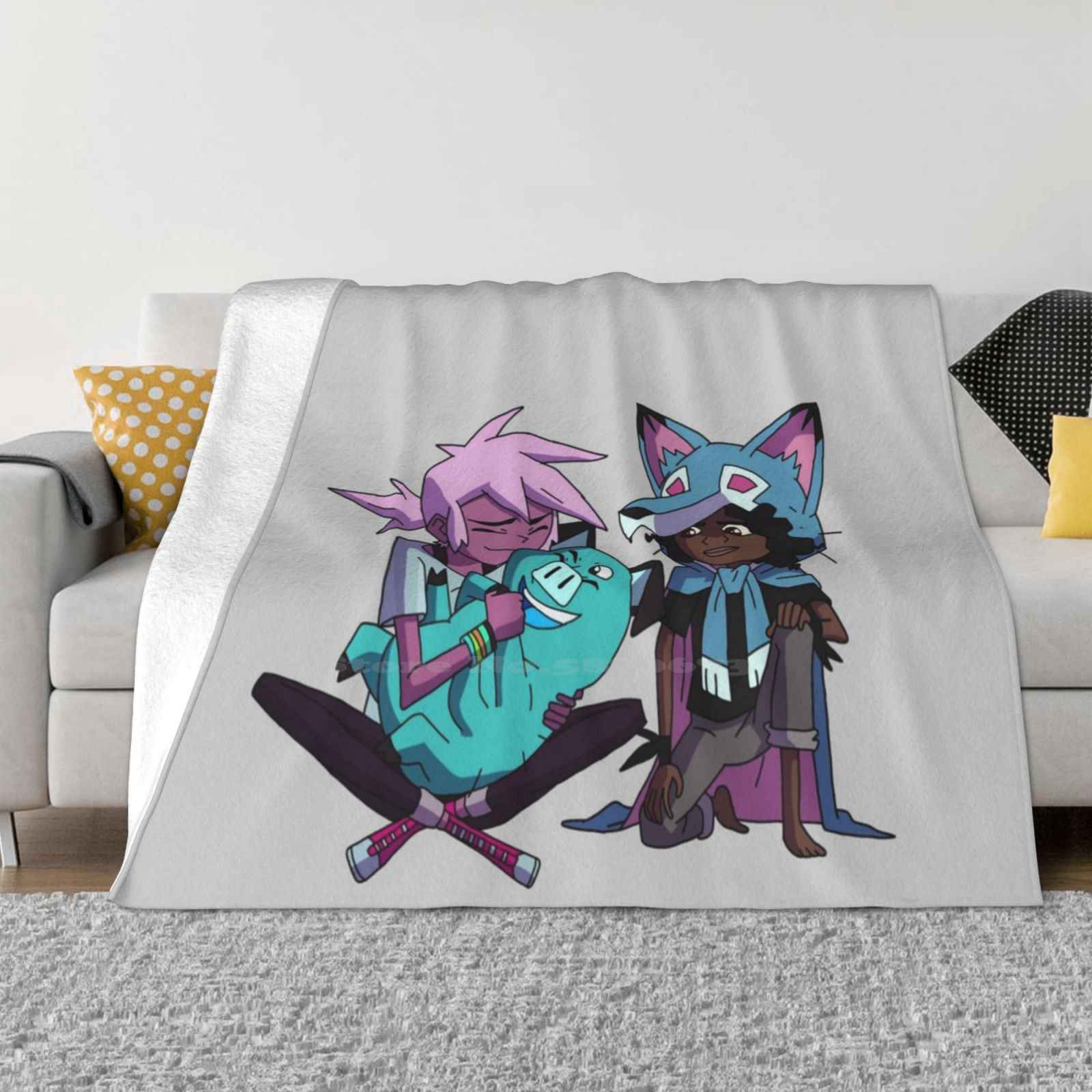 Wolf & Mandu-Kipo And The Age Of Wonderbeasts Soft Warm Blanket Sofa/Bed/Travel Love Gifts Animation Series Original Kipo 30x40in
