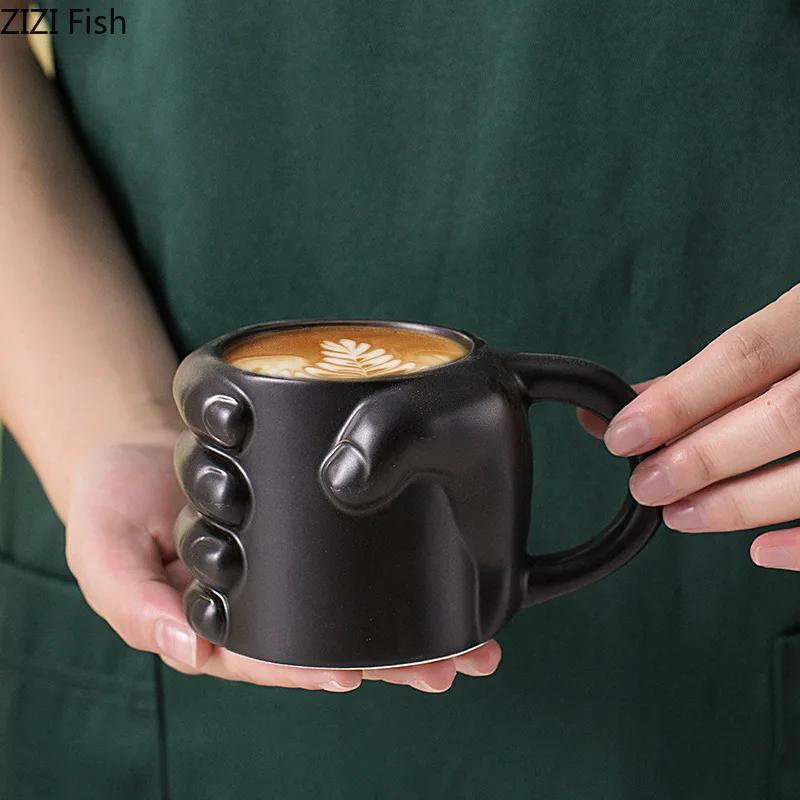 Clench Fist Shaped Porcelain Mugs Water Cup Human Body Art Coffee Mug Dining Table Afternoon Tea Teacup Fruits Juice Cup
