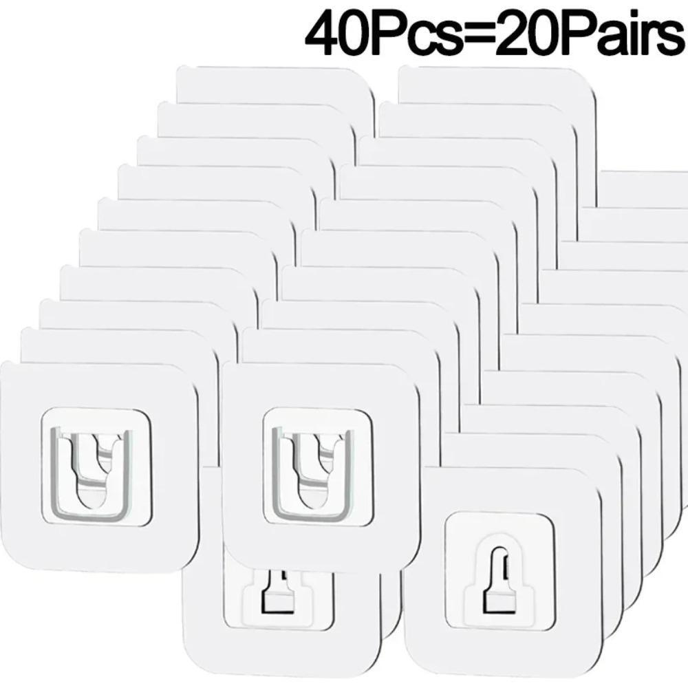 1/3/5/10 Pairs Double Sided Wall Adhesive Hooks Paste Plug Socket Holder Multi-Purpose Adhesive Hooks Suction Cup Sucker Hook