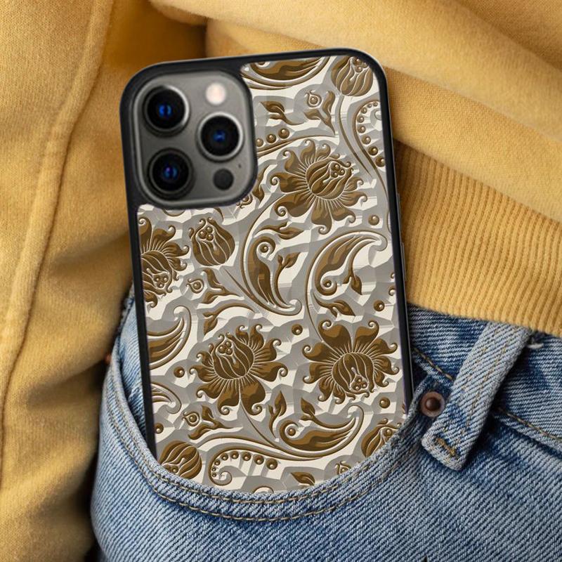 Flower Relief Soft Phone Case for iPhone 17 Air 16e Pro max 15 Pro 13 14 Plus 11 12 MagSafe Magnetic Coque