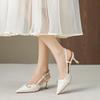 Spring and Summer Pointed Toe Thick Heels Fashionable Women's Shoes French Fairy Style Workplace Versatile High Heels
