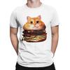 Men T Shirt Hamburger for cats shop T-Shirts Trendy Cool  Summer Tees Vintage Custom DIY Pure Cotton Clothes Birthday Gift