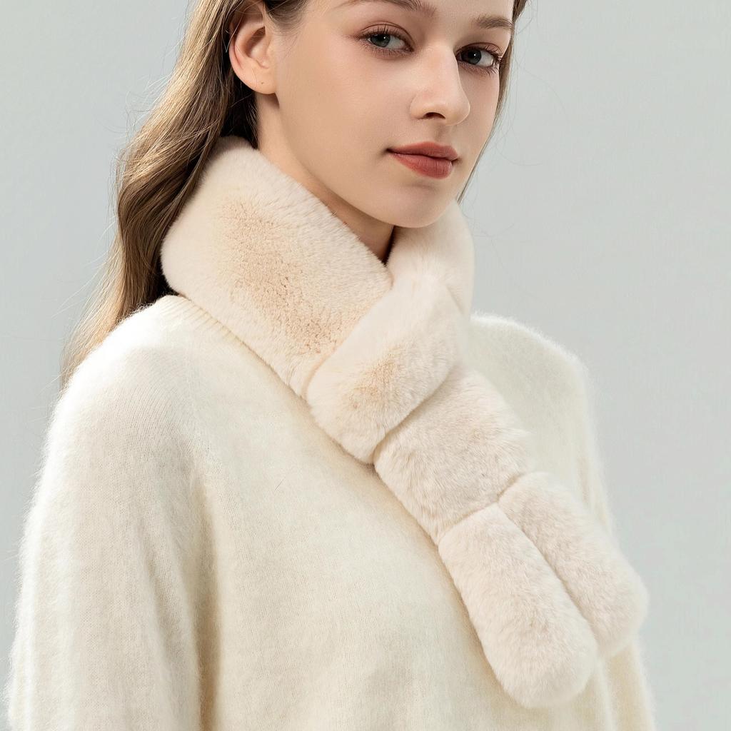 Otter Rabbit Fur Straw Scarf Women's Winter Warm Neck Guard Versatile Cute Cute Scarf Thickened Real Wool Neck Cover
