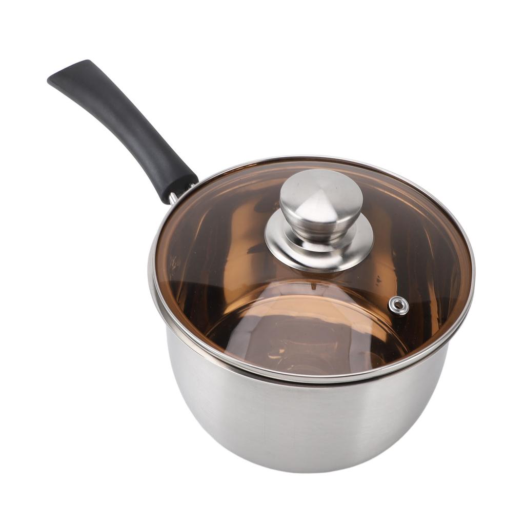 Stainless Steel Saucepan Small Milk Pan Rapid Heat Transfer Prevent Scalding Thickened Single Handle Cooking Pot Soup