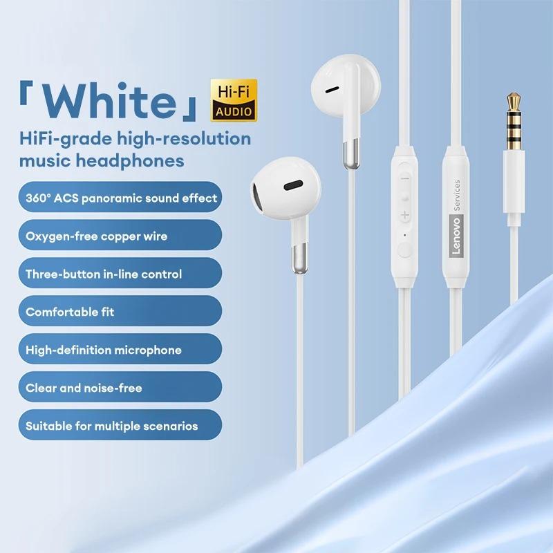 NYA Lenovo Y106 Trådbundna Hörlurar In-Ear Hörlurar Med Inline-Kontroll 3,5 mm USB Typ C Brusreducering HiFi Stereo Musik Hörlurar Med Mikrofon