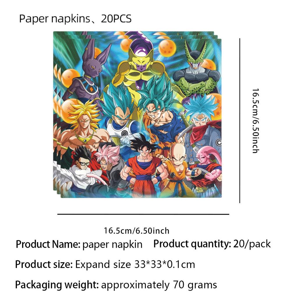 Dragon Ball Geburtstag Dekoration Set Tischdecke Teller Serviette Becher Kuchen Deko Partyhut Babyparty Dragon Ball Partygeschenke