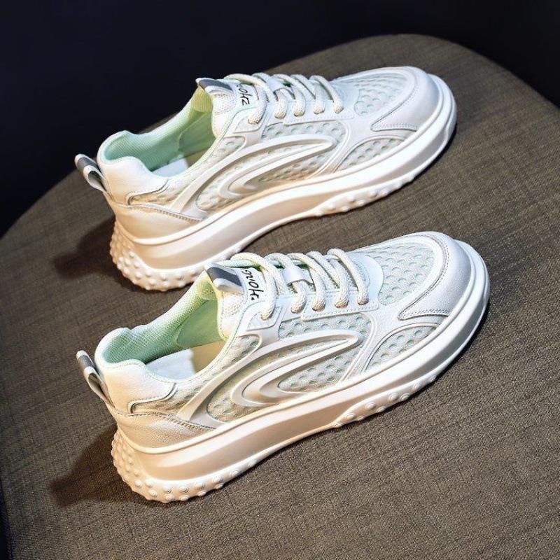 

Белые туфли женские летние тонкие новые сетчатые дышащие спортивные повседневные весенние туфли Ins Fashion 40 зелёный