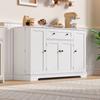 Kitchen Cabinet Multifunctional Buffet 138cm Sideboard with Drawer Shelf Doors And Adjustable Shelves Buffet Modern Design Anti-Tip Protection