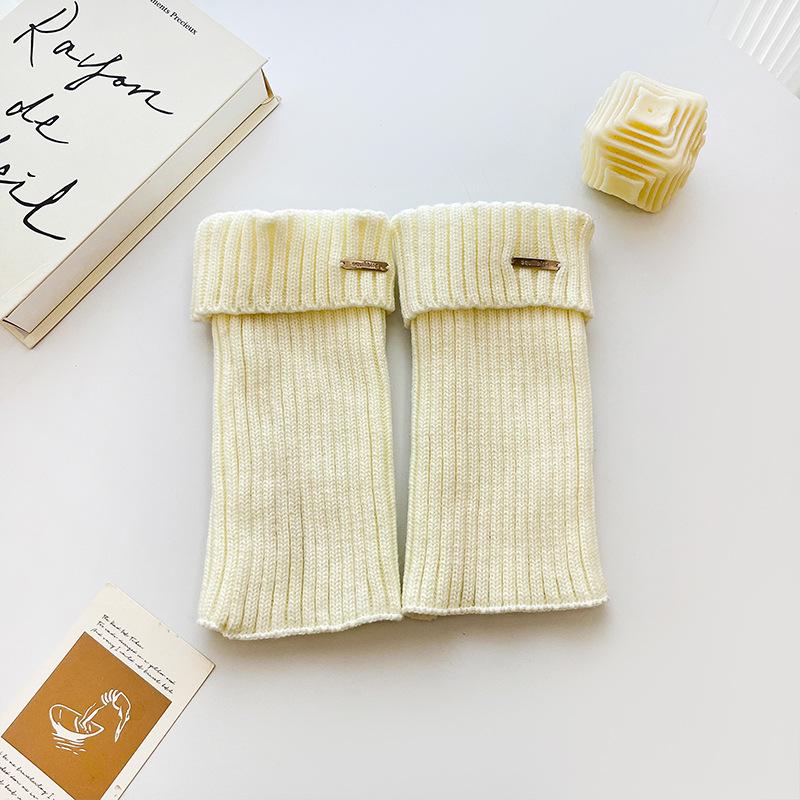 Vielseitige Strick-Beinwärmer mit Metall-Logo - Dicke, Warme, Schlankmachende Socken für Herbst und Winter