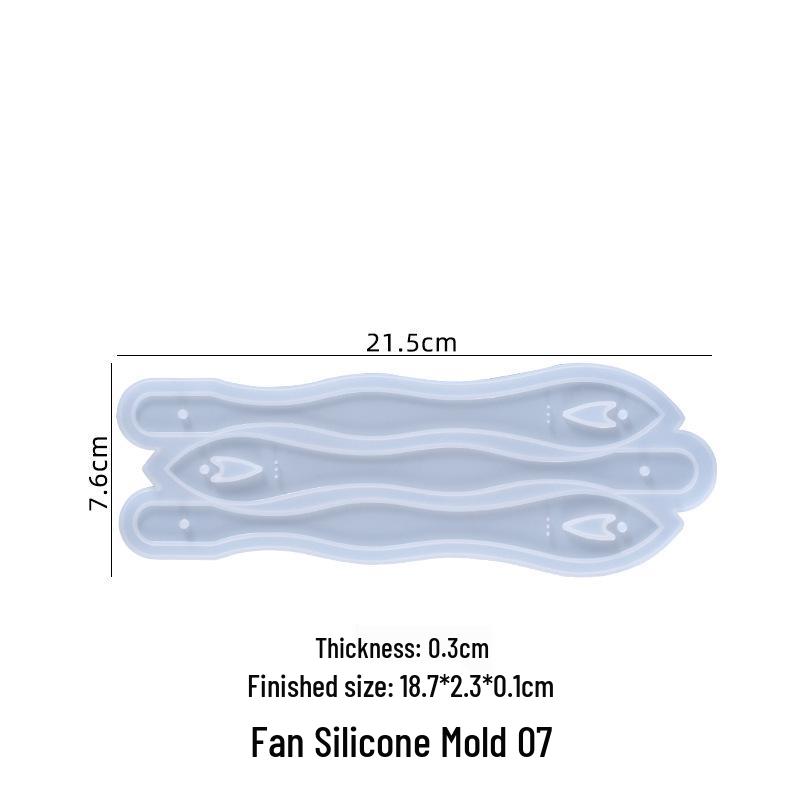 Crystal Epoxy Fan Mold for Jewelry & Mirror Making - Feather Design Silicone Mold