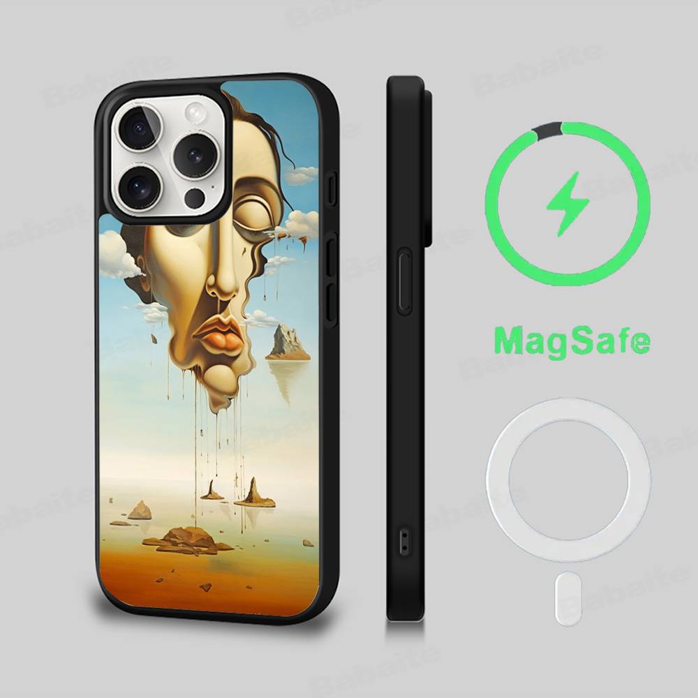 Salvador Dali Art Phone Case Magnetic Case For IPhone 16 14 13 12 11 15 Pro Max Plus For Magsafe Wireless Charge Cover