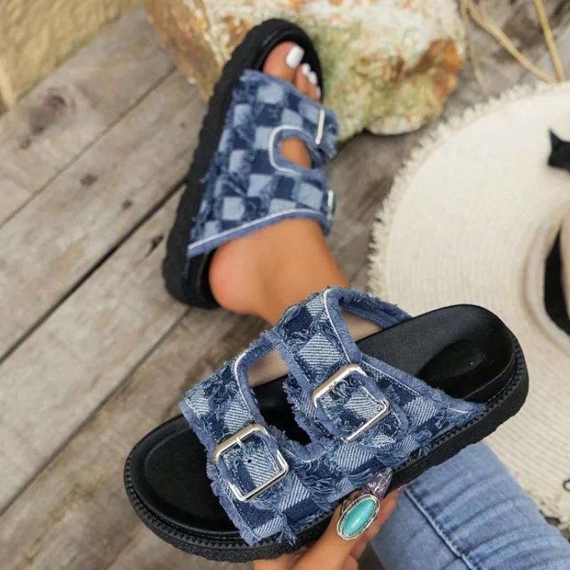 Women Slippers Summer Hot Sale Gladiator Slippers Beach Flat Walking Sandals Platform Slingback Slides Women Zapatos De Mujer