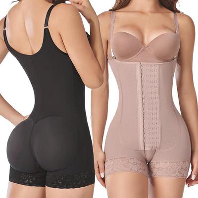 Grote Maat Europese & Amerikaanse Corrigerende Bodysuit: Borstondersteuning, Kruisloos, Vier Rijen Haken, Sterke Compressie voor Slanker Lichaam