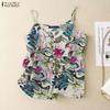ZANZEA Women Casual V-Neck Summer Sleeveless Print Camisoles