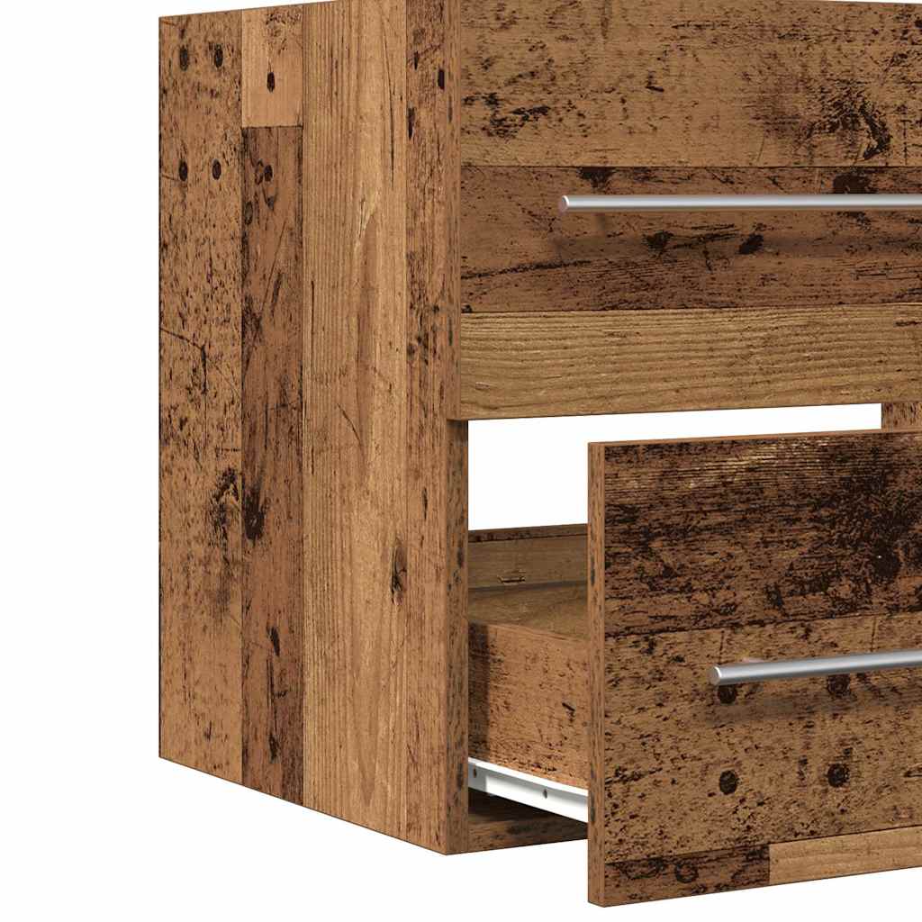 Bathroom Vanity Unit with Rustic Wood Effect 60 X 38.5 X 48 Cm