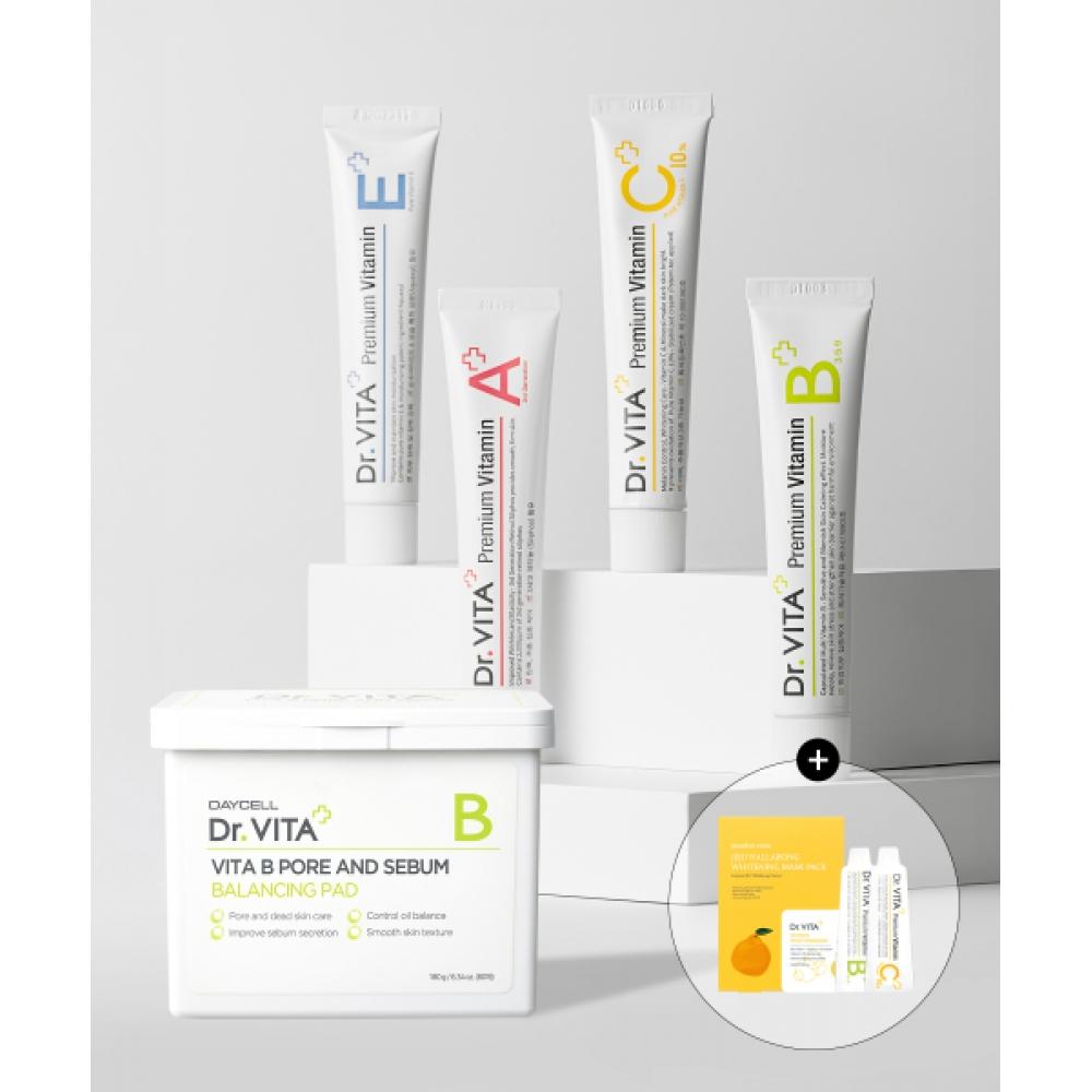 DrVita [free Gift] Vita B Pore Pad 80 Sheets+premium Vitamin Cream 30ml  Choose 1 Premium Cream E (moisturizer)