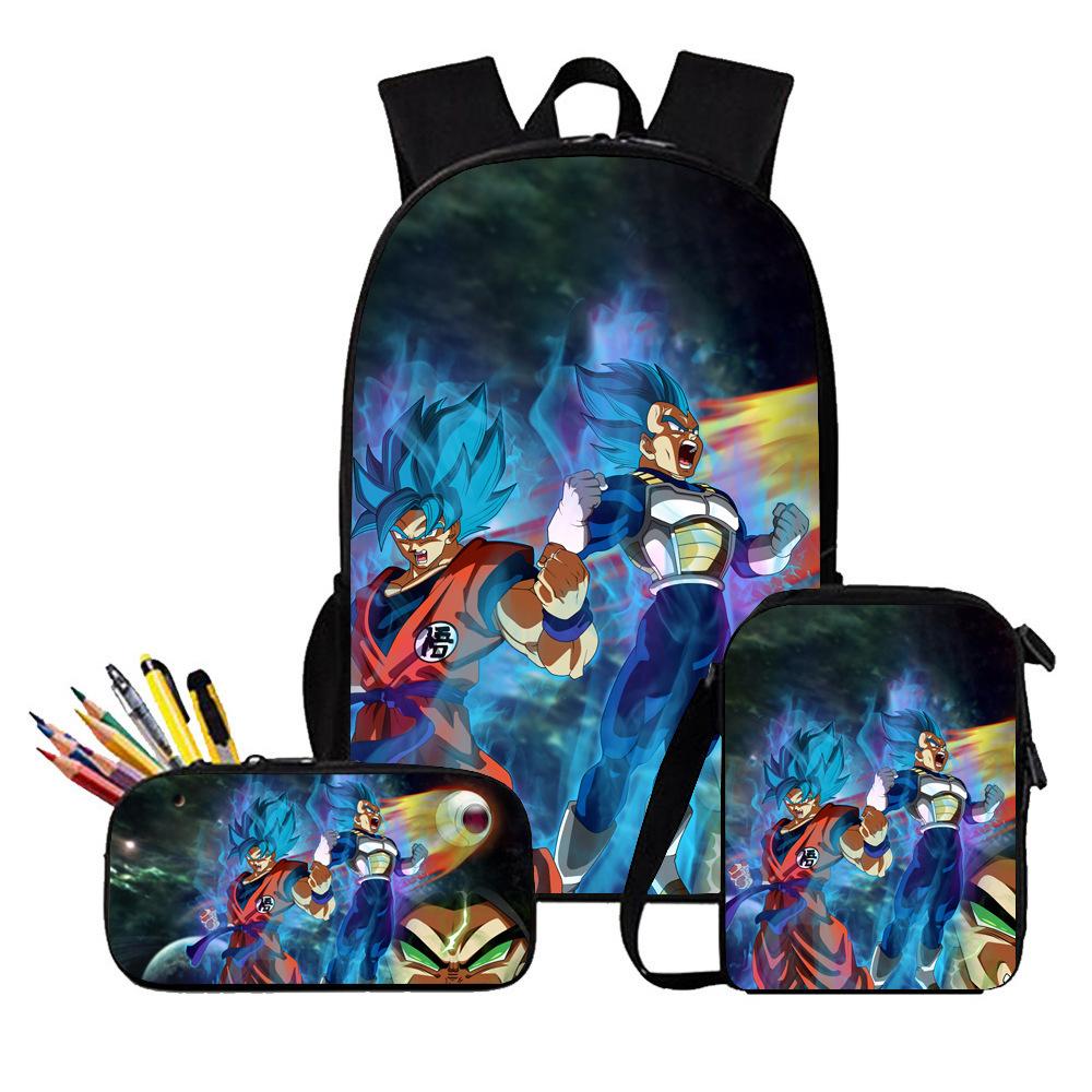 Primary And Secondary School Students Dragonball Schoolbag Three-Piece Cartoon Animation Backpack
