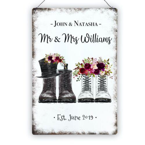 

Personalised Wedding Doc Martens Gothic Indie Metal Sign Plaque 200 x 300mmAluminum 30x40cm(11.8x15.7inch)