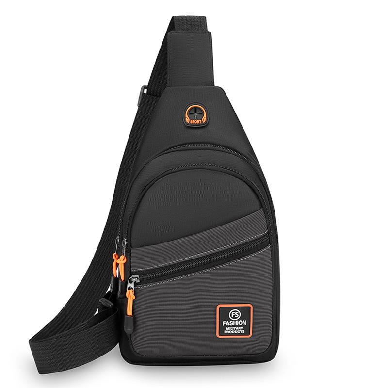 

Мужская модная водоотталкивающая нагрудная сумка - многофункциональная спортивная кроссбоди из ткани Оксфорд серый