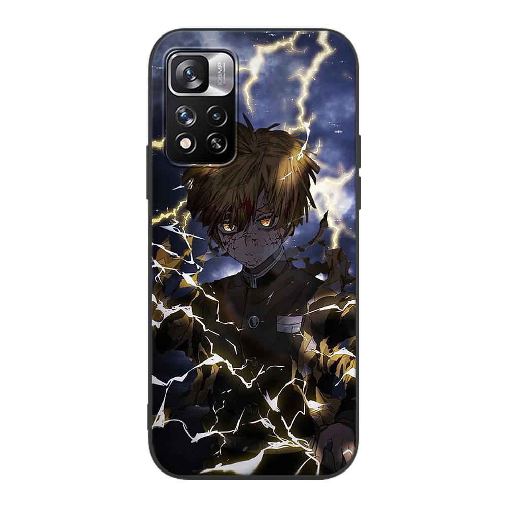 Demon Slayer Case for Xiaomi Redmi Note 9S 9 11 10 8 Pro 9C 9 K40 9A 7 8T 7A 9T Soft Silicone Coque Anime Black Phone Cover Fall
