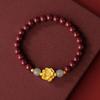 Tiqia's echtes Foto eines Damen-Lotus-Zinnoberarmbands in Lila-Gold-Sand/Kaiser-Sand-Tierkreiszeichen-Armband - Nationaler Trend