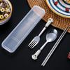 Cat Claw Stainless Steel Tableware Set Portable Cutlery Fork Spoon Chopsticks Three-Piece Suit With Box Travel Flatware Gift