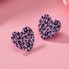 Leopard print love stud earrings, exquisite fashion and small, daily versatile photo atmosphere to celebrate the festival