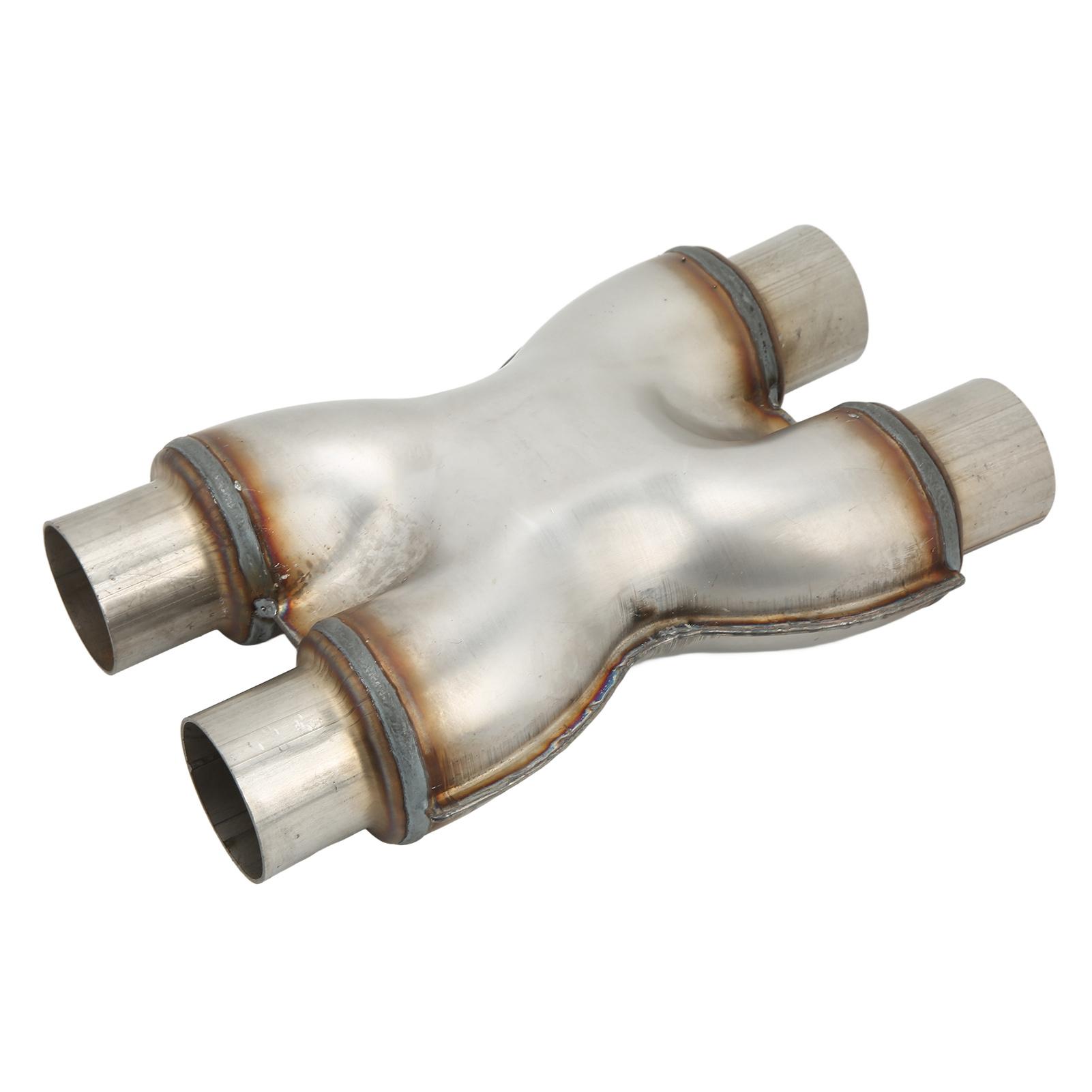 

4 Way Car Exhaust Tail Throat 2 Outlet 2 Exhaust Stainless Steel Automobile Muffler Pipe Tip ID 57mm