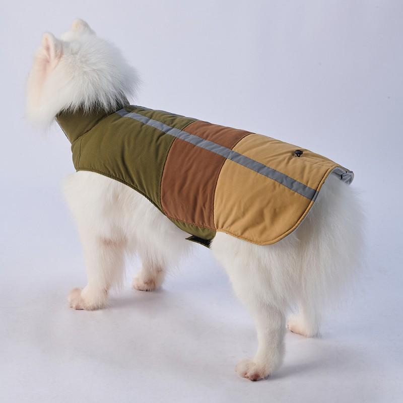 Winter Dog Coat Warm Padded Jacket Reflective Stripe Pet Clothes Large Dogs