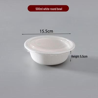 Disposable Sugarcane Pulp Bowl with PET Lid