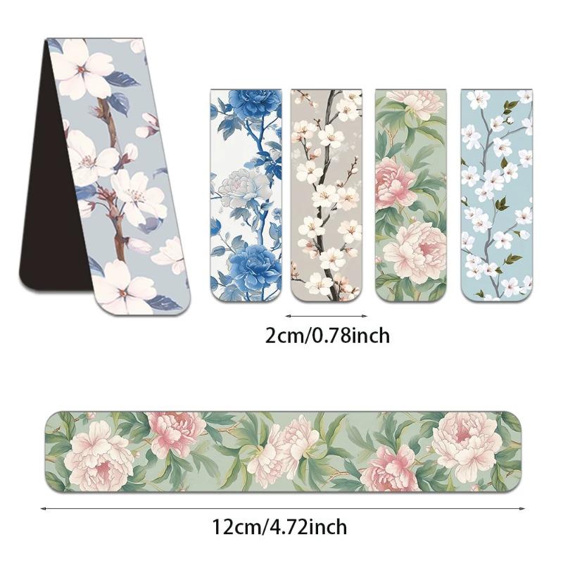 5PCS Creative Flower Magnetic Bookmarks DIY Student Supplies Paper Books Page Marking Interlayer Decorative Bookmarks