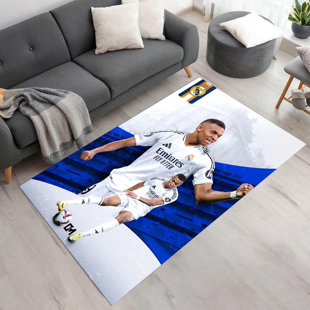 Star Player Kylian Mbappé Floor Mat Design for Dining Room Bedrooms Entryway Hallway Anti-slip Rug Anime Office Decor