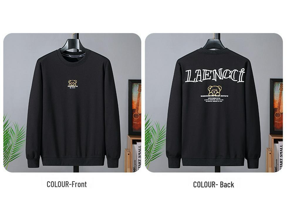 Plus Size Round Neck Hoodie for Spring/Autumn - Trendy Design for Men (Fits Up to 300 Jin)