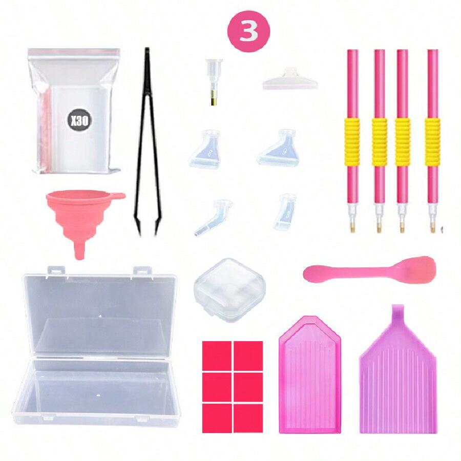 1 Set of 5D Diamond Painting Tools and Accessories with Multiple Color Options - DIY Crafts and Mosaic Art Supplies