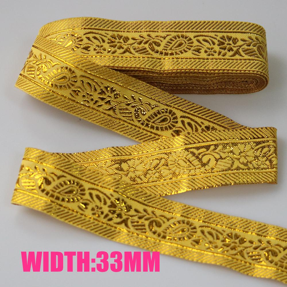 7 METER 25MM~40MM Gold Silver Vintage Ethnic Embroidery Lace Ribbon Boho Trim DIY Clothes Bag Accessories Embroidered Fabric