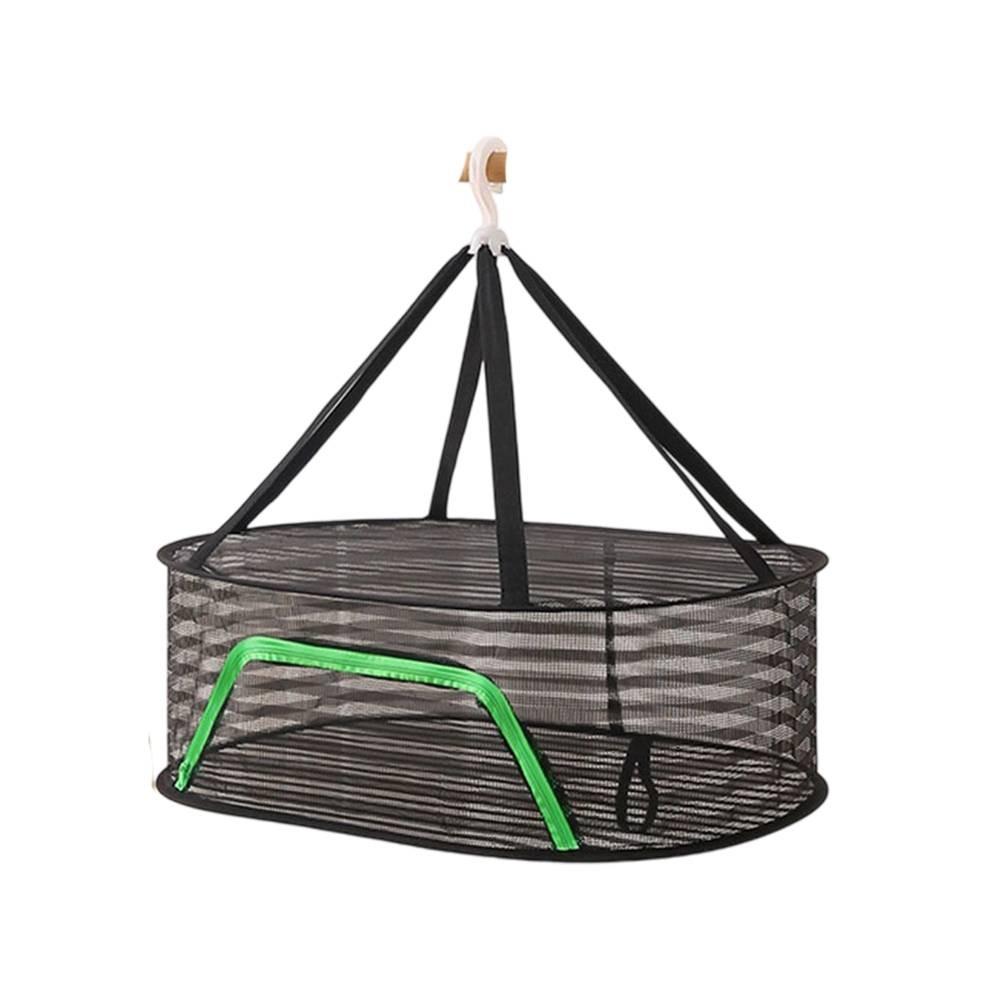 360° Roterende Haak Voedsel Droogrek Hangend Droognet Ademend Nylon Materiaal