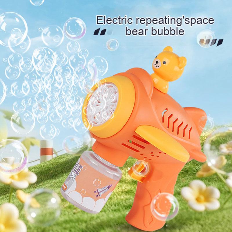 New Little Bear Bubble Gun Kids Toy Bubbles Machine Automatic Soap Blower With Light Summer Outdoor Party Games Children Gift