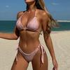 Women Sexy Strappy Special Mesh Three Piece Bikini Swimwear