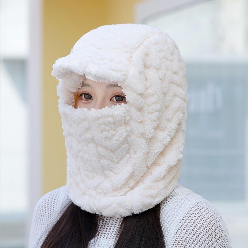 Polyester Warm Wrap Head Hat Solid Color Compact Cap Scarf Ski Windproof Cap Women