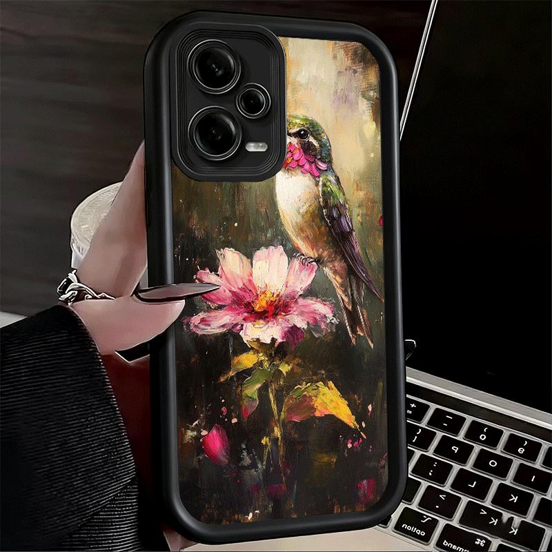 Bird Oil Painting Style Soft Phone Case for Xiaomi Poco X7 X6 X5 Pro X4 Gt X3 F7 Ultra M8 M7 Redmi 15C 15 14C 13 13C 12 12C 10 1