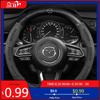 2025 Hot For Mazda 3 5 6 SKYACTIV Axela Atenza CX30 CX5 CX8 CX9 MX5 RX8 RX7 BT50 Carbon Fiber Suede Car Steering Wheel Cover Acc