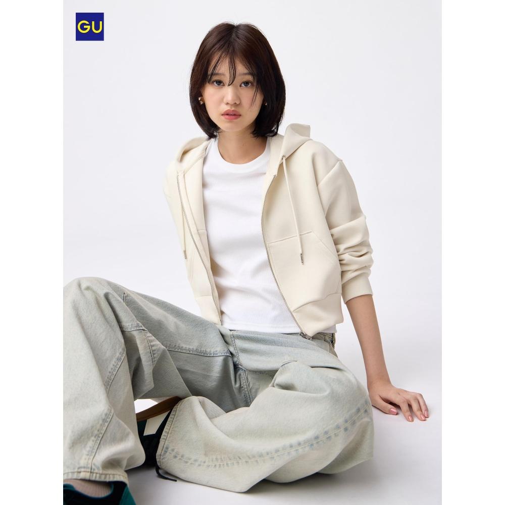 Uniqlo Gu Puff Sweatshirt Full Zip Hoodie